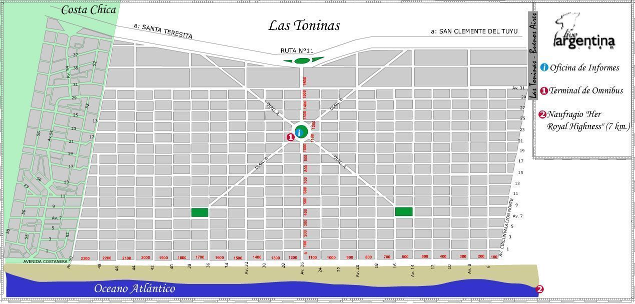 Mapa de Las Toninas